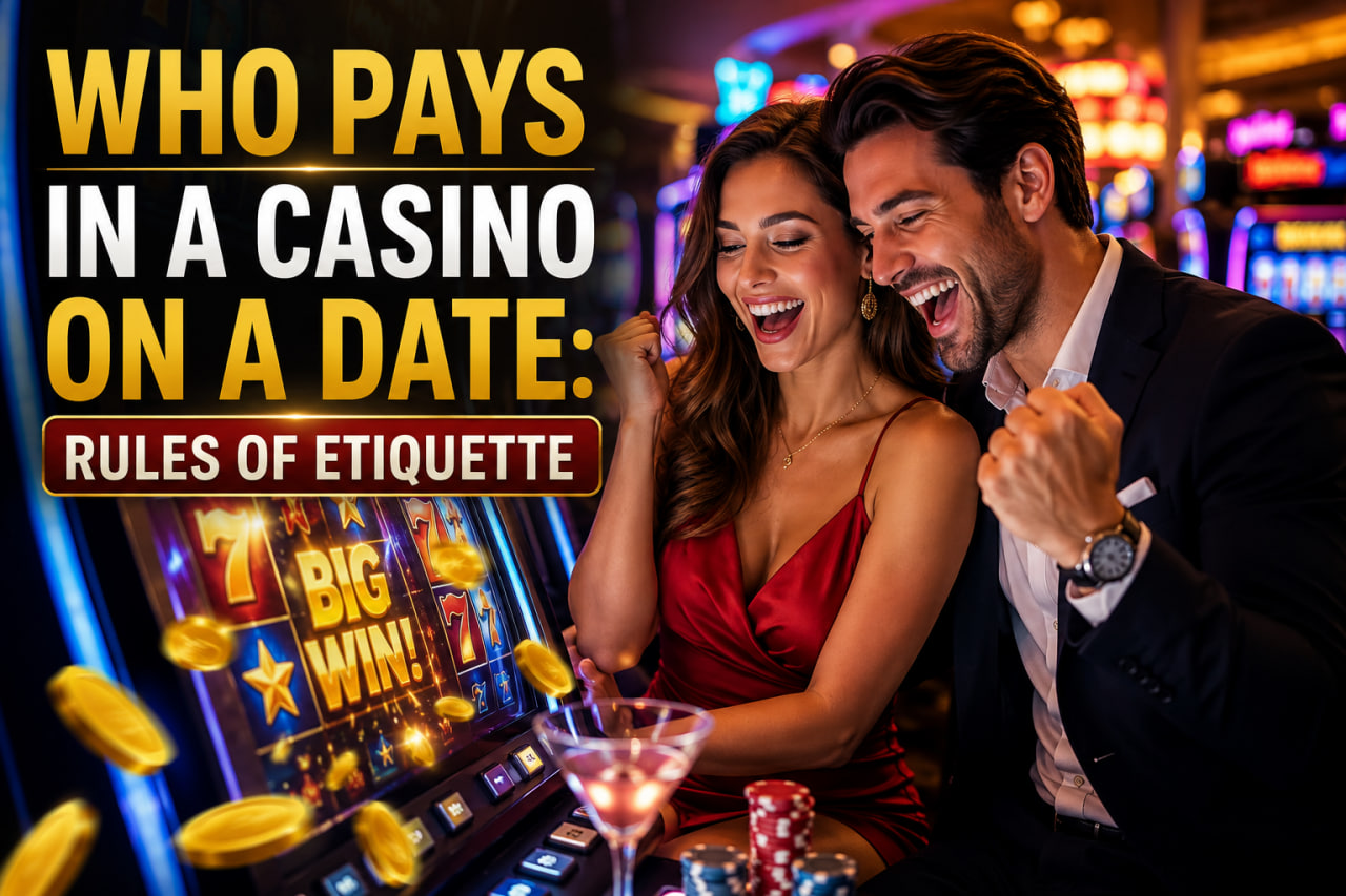 A couple discussing who pays during a casino date
